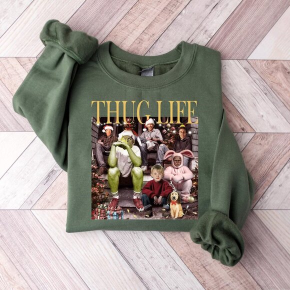Thug Life Christmas Shirt Christmas Sweatshirt Christmas Movie Shirt 141 - Picture 1 of 5
